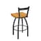 Holland Bar Stool Co 30" Low Back Swivel Bar Stool, Pewter Finish, Med Oak Seat 82130PWMedOak - alternate 3